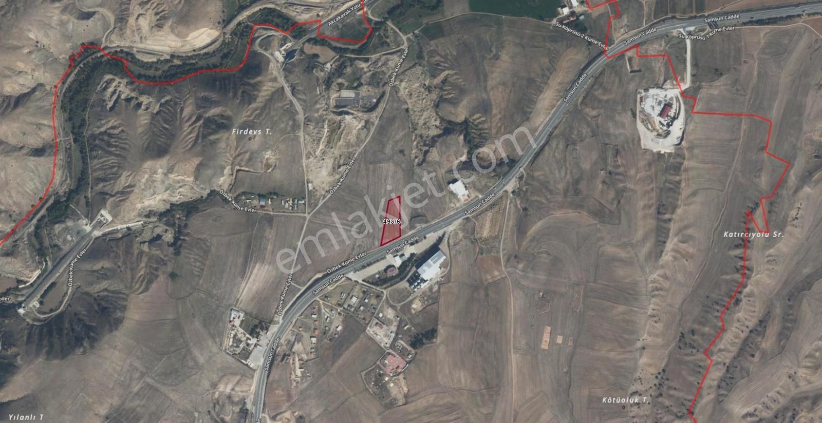 Ankara Samsun Otoyoluna Cephe 8578 M2 Satılık Ticari İmarlı