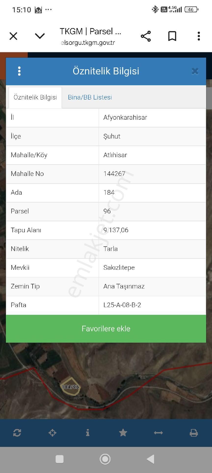 Afyon Tezcan Emlak Tan Şuhut Atlıhisarda Verimli Tarla - Görsel 2