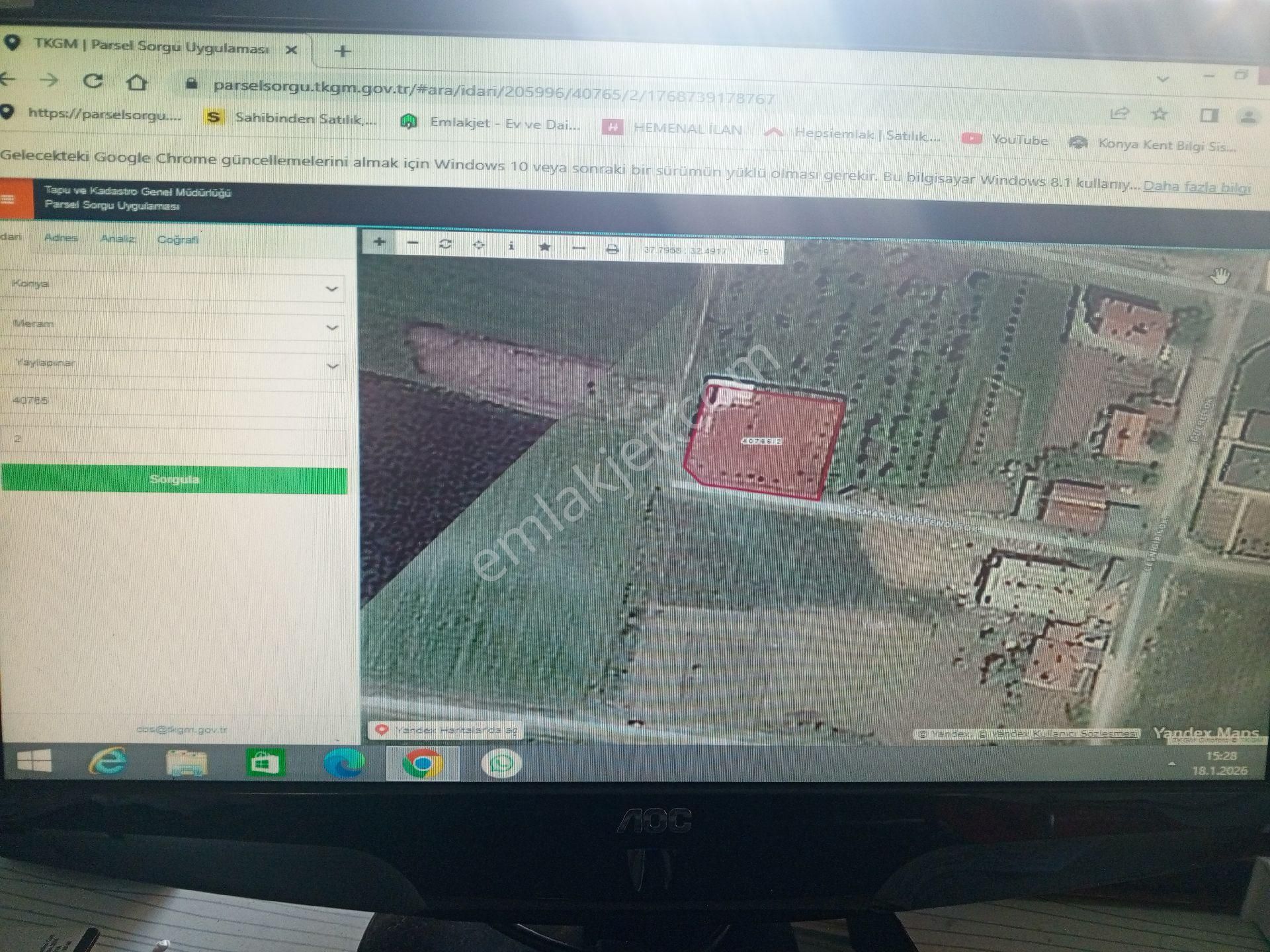 Konya Meram Yaylapınar Mah. 1000 M2 Konut İmarlı Satılık Arsa - Görsel 2