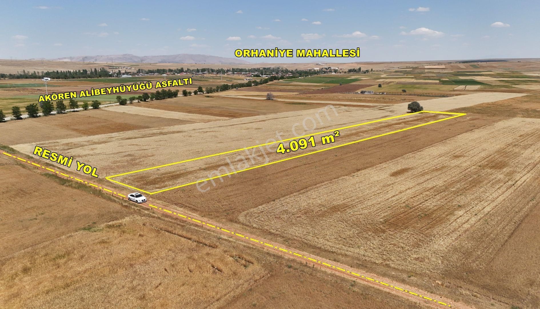 Konya / Akören / Hacılar Mahallesinde 4.091 M² Müstakil Tapulu Tarla - Görsel 9