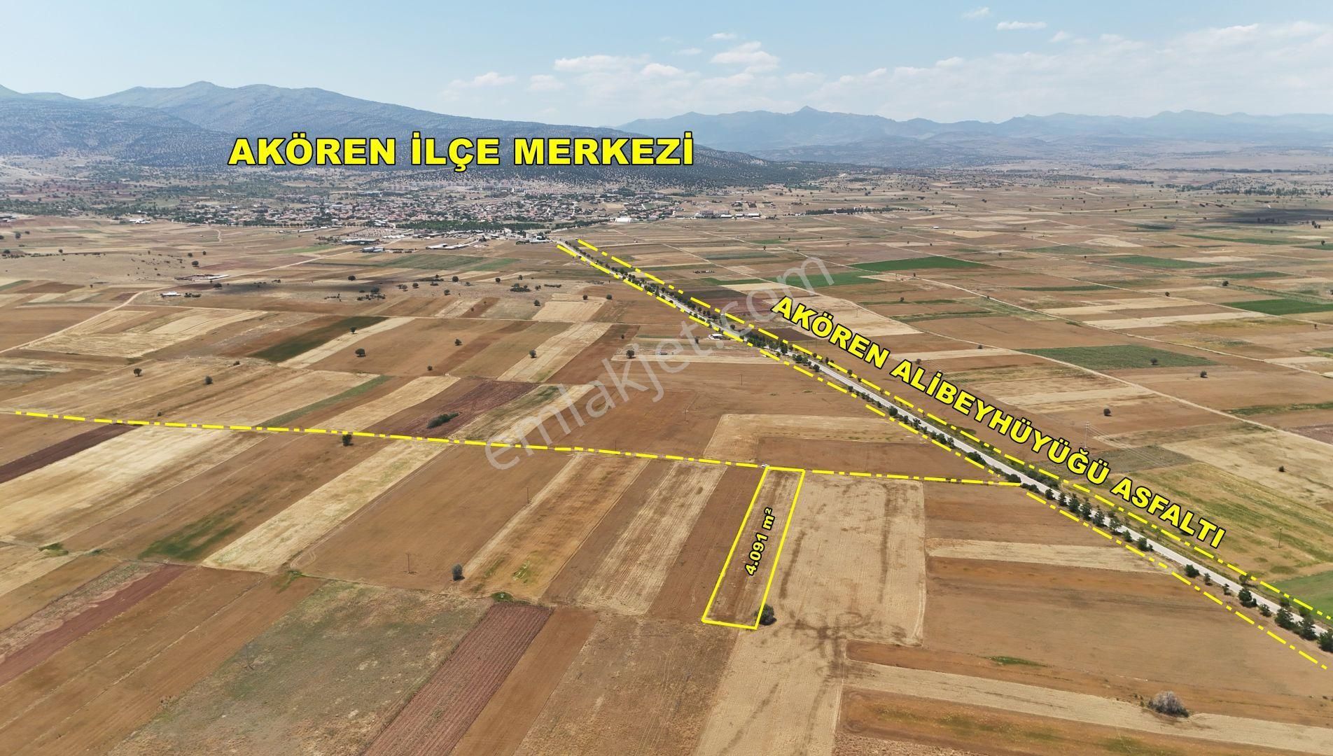 Konya / Akören / Hacılar Mahallesinde 4.091 M² Müstakil Tapulu Tarla - Görsel 3