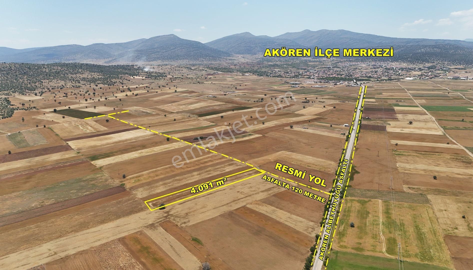 Konya / Akören / Hacılar Mahallesinde 4.091 M² Müstakil Tapulu Tarla - Görsel 8