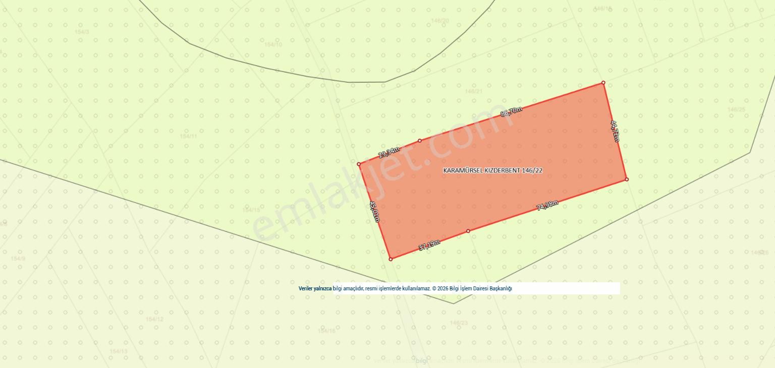 Kocaeli Karamürsel Kızderbent Resmi Yola Cephe Satılık 5141 M2 Satılık Tarla - Görsel 3