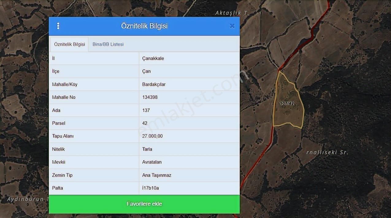 Çan Bardakçılar Kadastro Yoluna Cephe 27000 M2 Tarla - Görsel 2