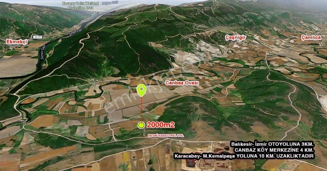 Beynil'den Karacabey Canbaz'da Yatırımlık 2 Dönüm Satılık Tarla