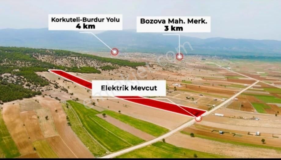 Korkuteli Bozovada 33.482m2 Satılık Bahçe/arazi