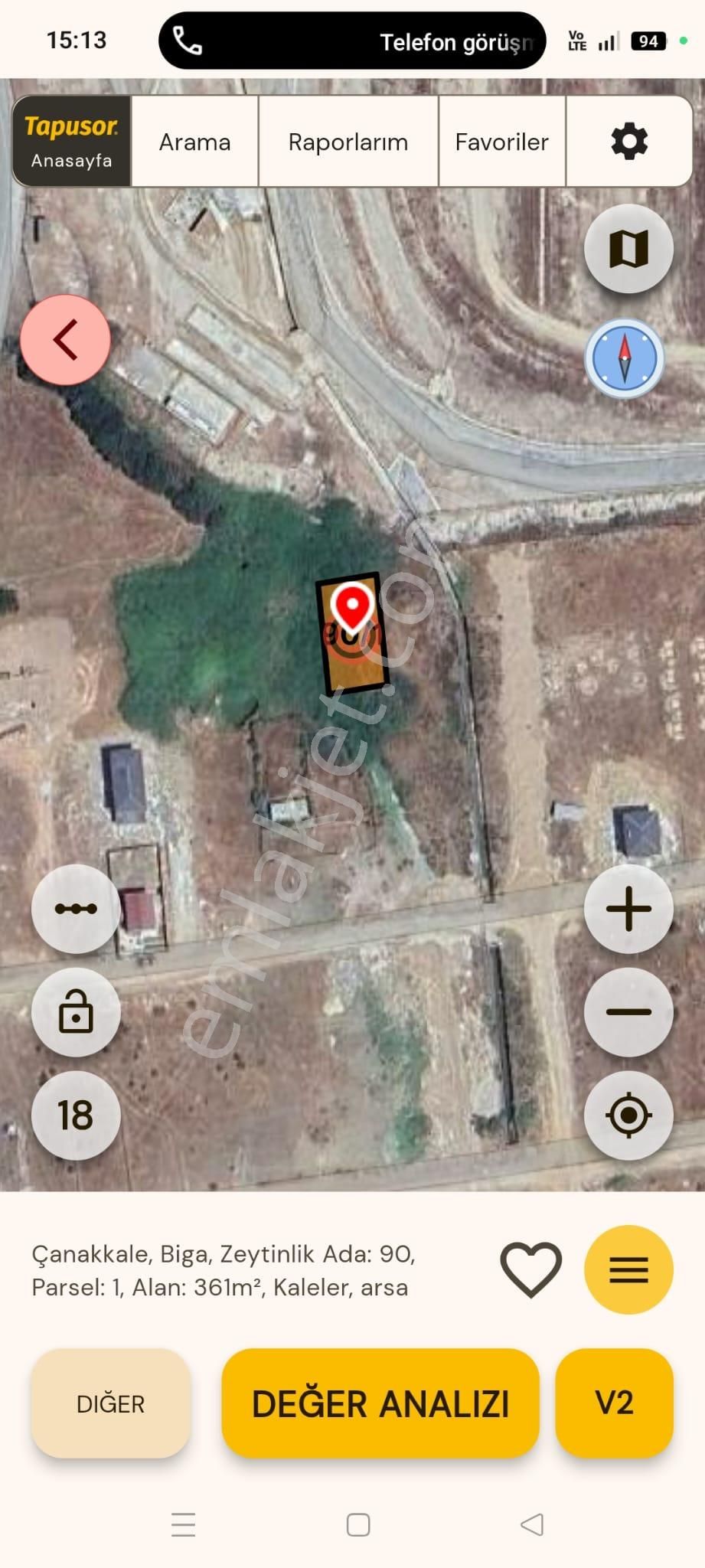 Çanakkale Biga Zeytinlik Mahallesinde 361 M2 Satılık Arsa