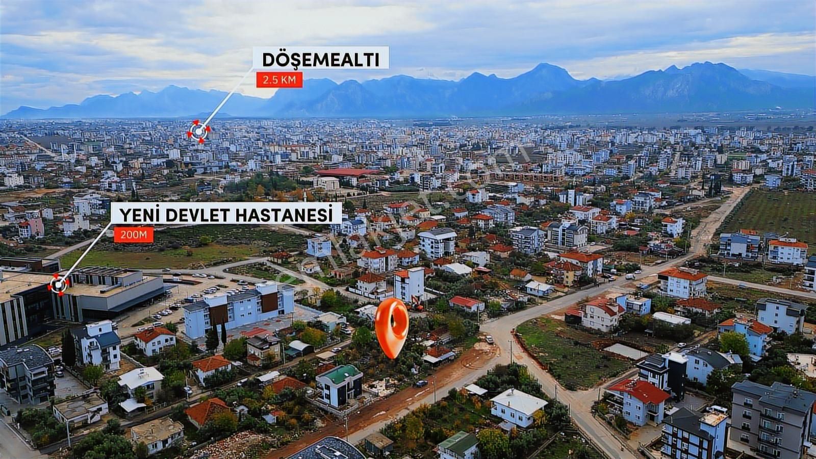 Döşemealtı Devlet Hastanesi Yanında 435m2 Arsa Müstakil Ev