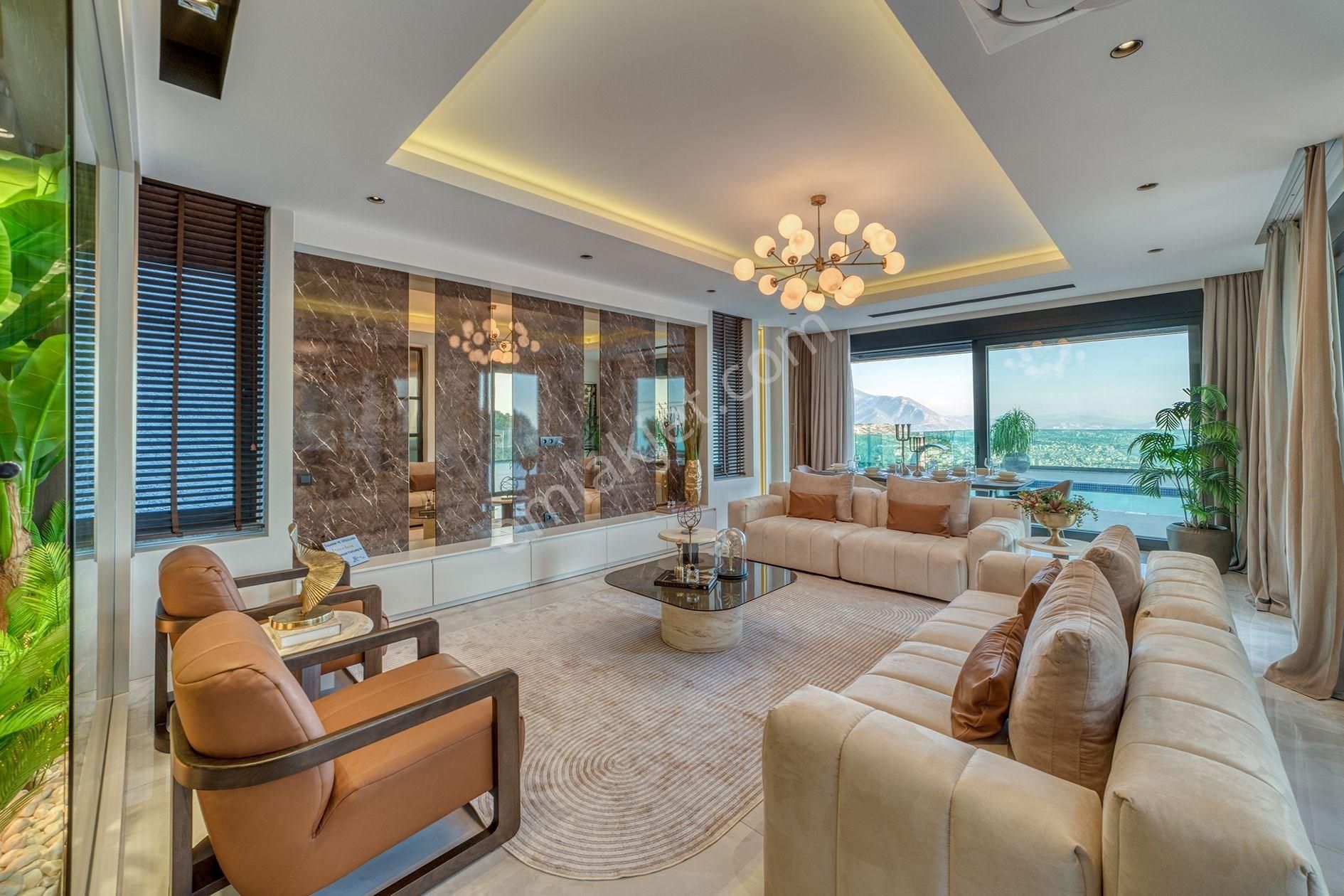 Alanya Tepe Modern Mimariye Sahip 4+1 Eşsiz Manzaralı Özel Villa - Görsel 7