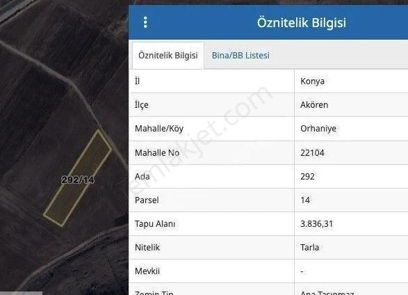 Konya Akören Orhaniye 6 Parça Satılık Tarla - Görsel 6