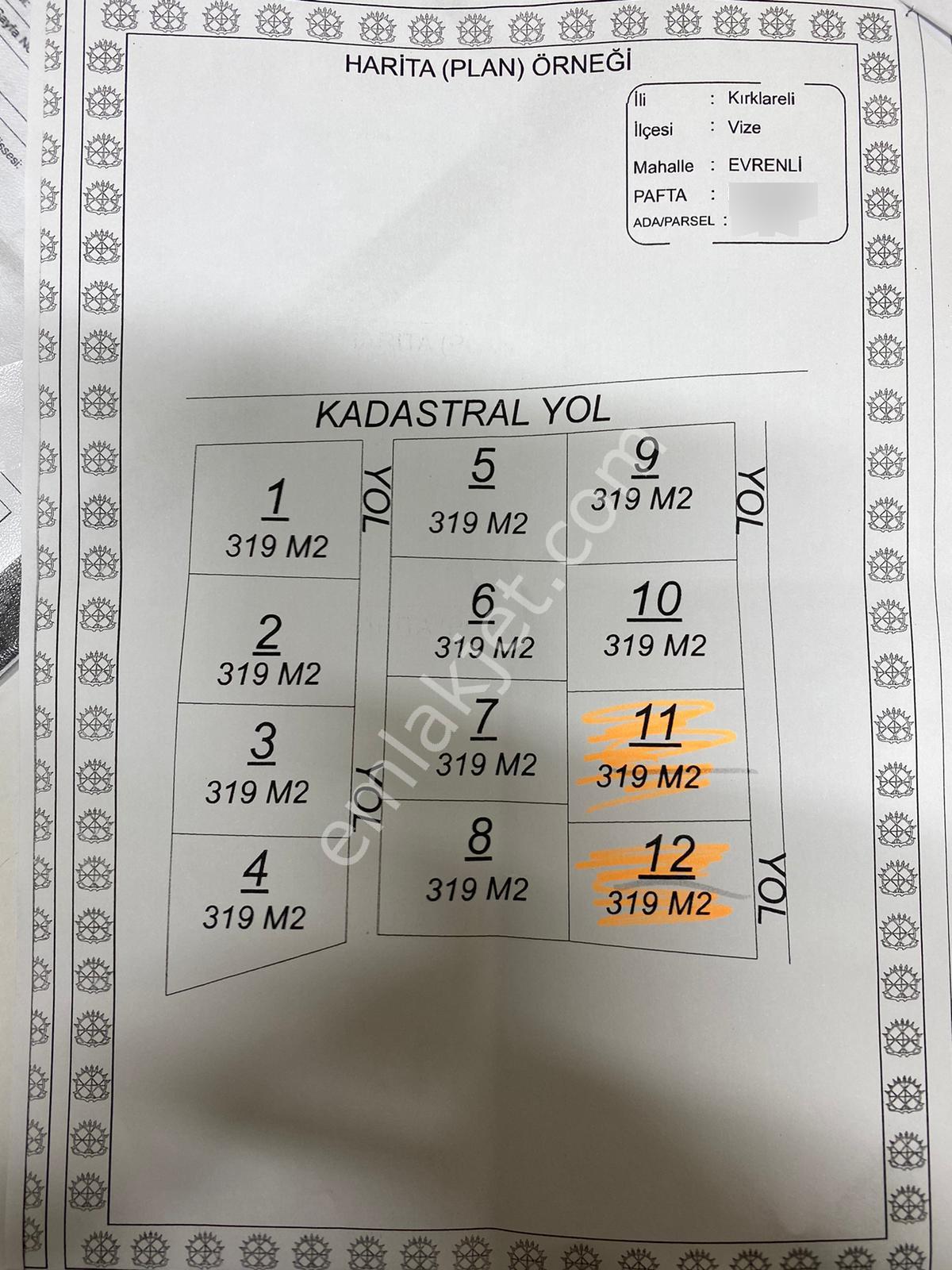 Vize Evrenlide Yatırımlık 638 M2 Tarla Hisseli Parsel - Görsel 5