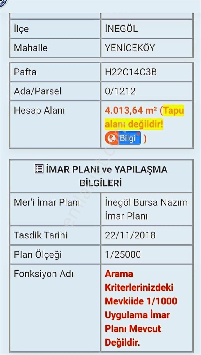 K2 Pera Bursa İnegöl Yeniceköy Tek Tapu 4050 M² - Görsel 15
