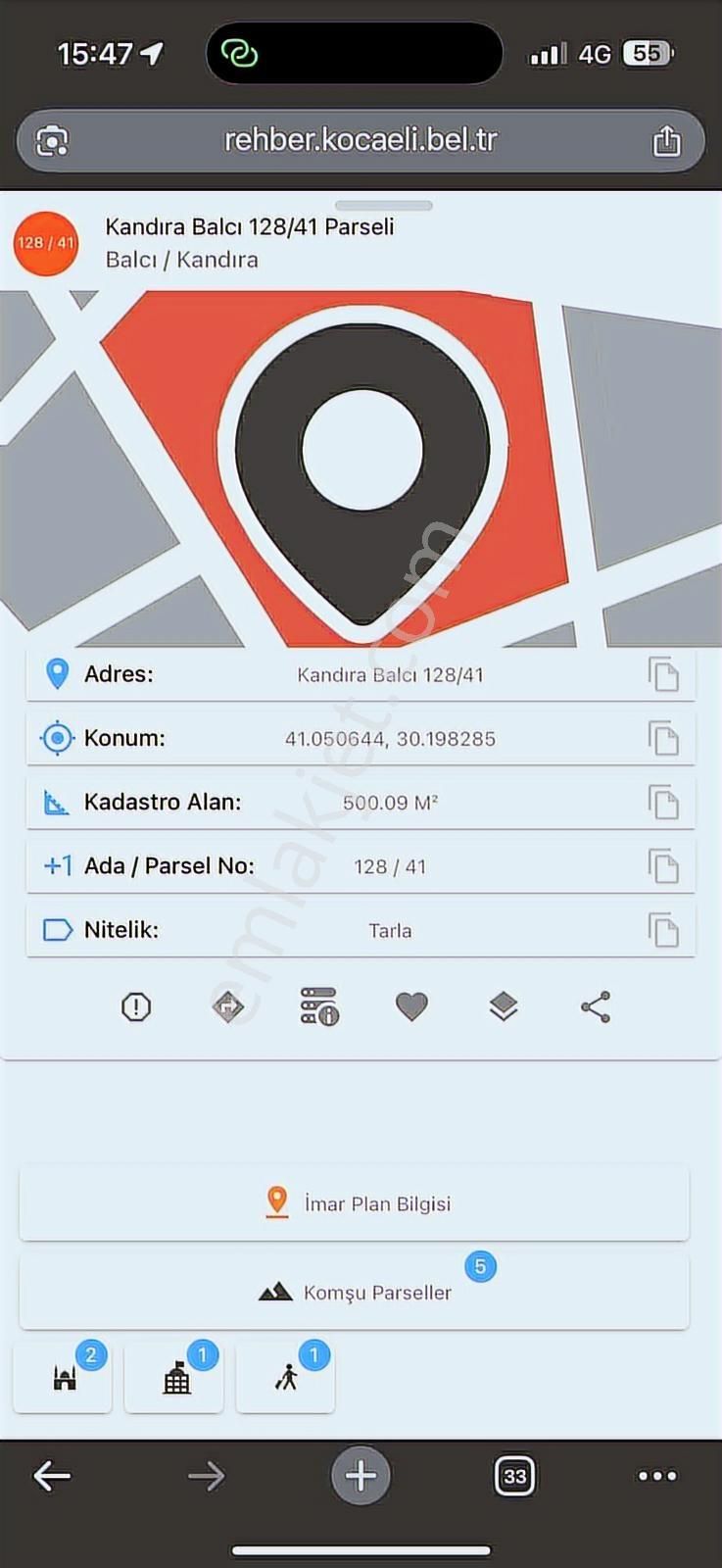 Kandıra Balcı'da 500 M2 Resmi Yollu Yatırımlık Satılık Arazi - Görsel 2