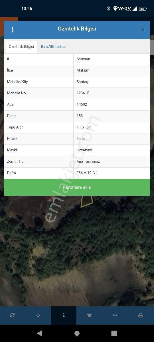 Atakum Sarıtaş'da Çevre Yolu Altında Tek Tapu 1151 M² Tarla - Görsel 3