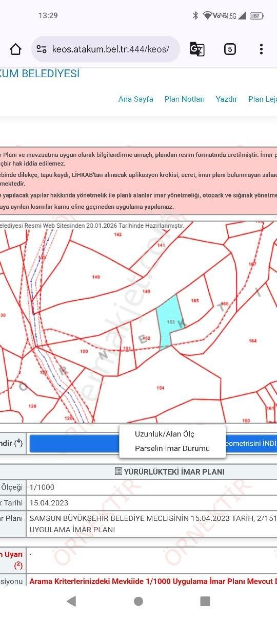 Atakum Sarıtaş'da Çevre Yolu Altında Tek Tapu 1151 M² Tarla - Görsel 5
