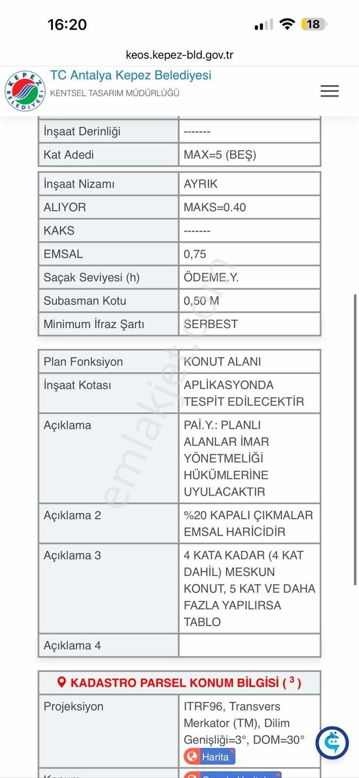 Düştüü Şelale Kavşağı 433m2 5 Kat İmarlı İnşaata Hazır Arsa - Görsel 2