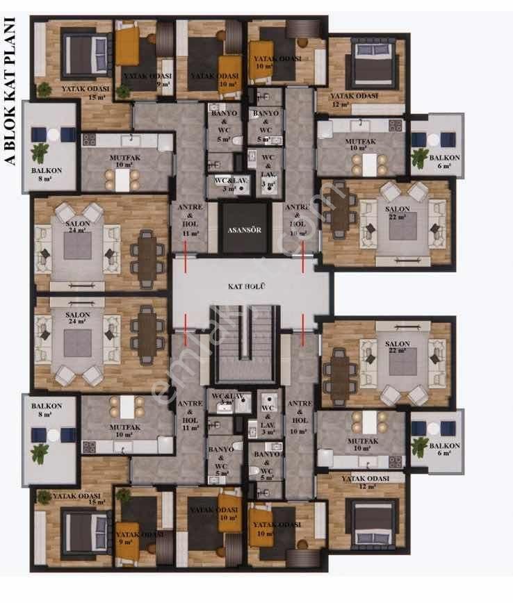Yön Group Lansman'dan Satılık 2+0 Lüks Daire - Görsel 32