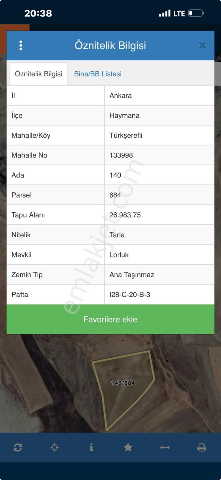 Haymana Türkşerefli Baraj Yakını Tek Tapu 26,983 M2 Tarla - Görsel 3