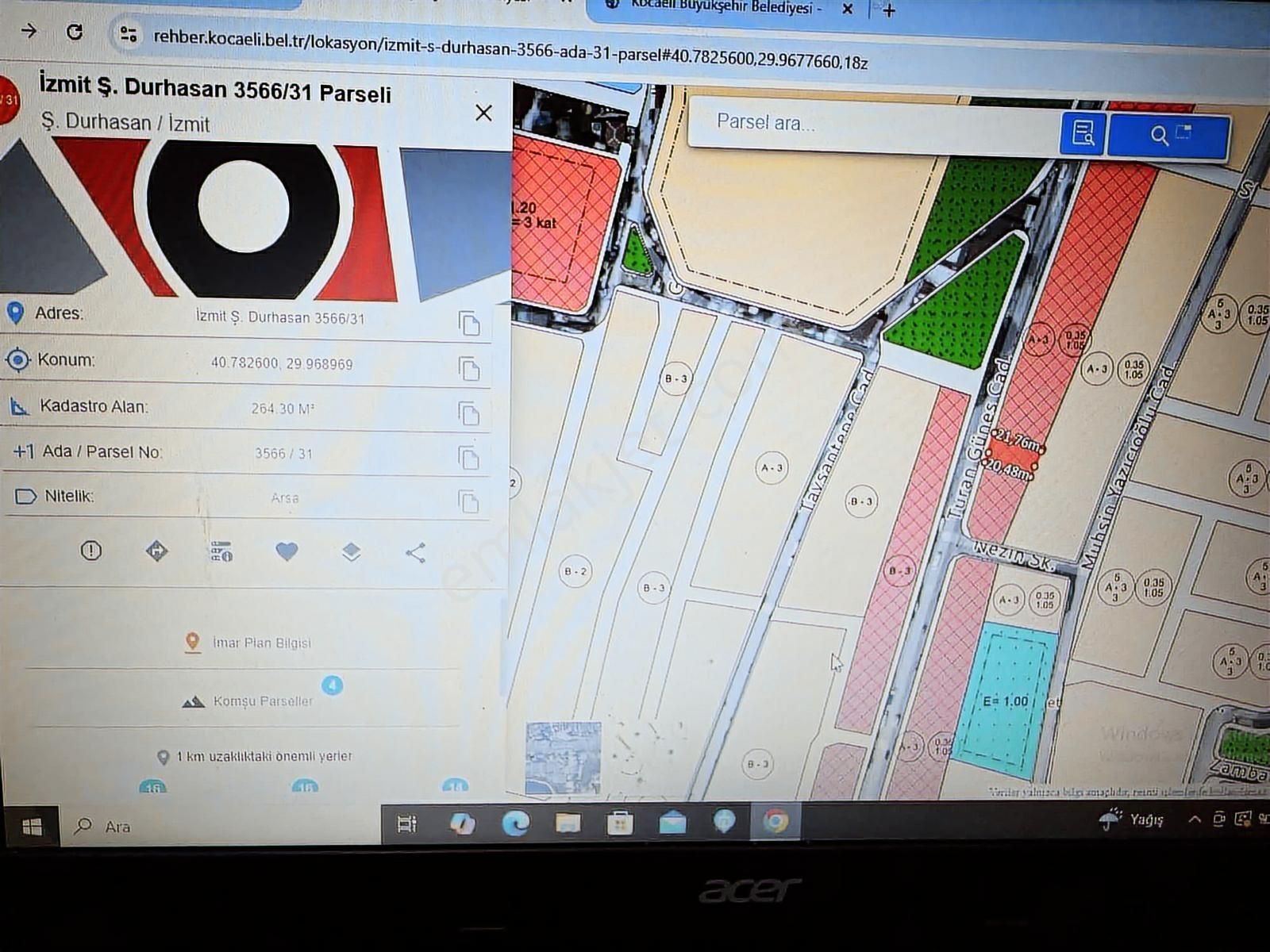 İzmit Yenişehir Mah 265 M2 Resmi Yollu Ticari Arsa - Görsel 7