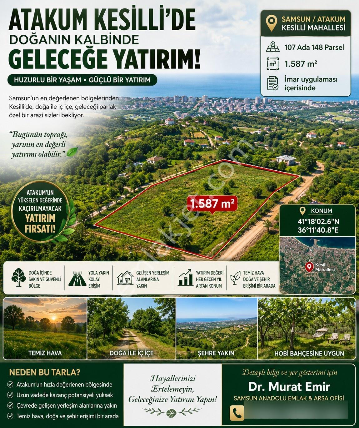 Atakum Kesilli'de İmar Uygulamasında 1.587 M² Geleceğe Yatırım