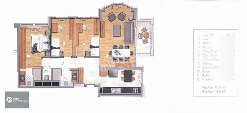 Bizim'den Yeni Esenler Emlak Konut Evleri 120 M2 3+1 Satılık