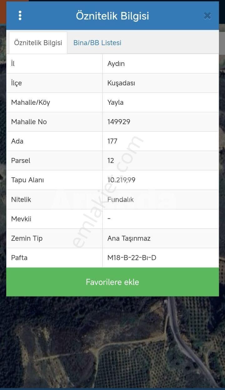 Kuşadası Yaylaköy'de Emsalsiz, Deniz Manzaralı Satılık Tarla