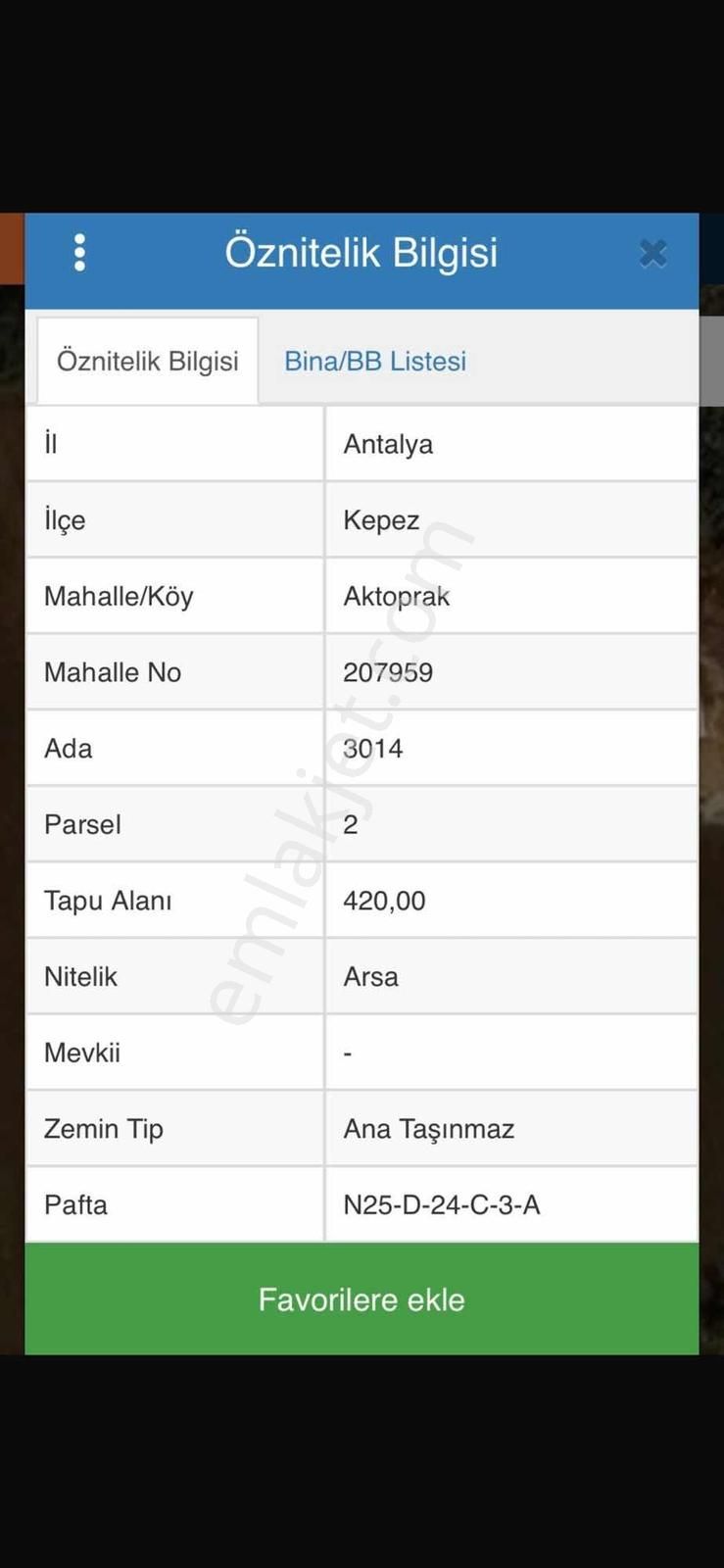 Varsak Aktoprak Mahallesi 420 Metre Satılık Arsa