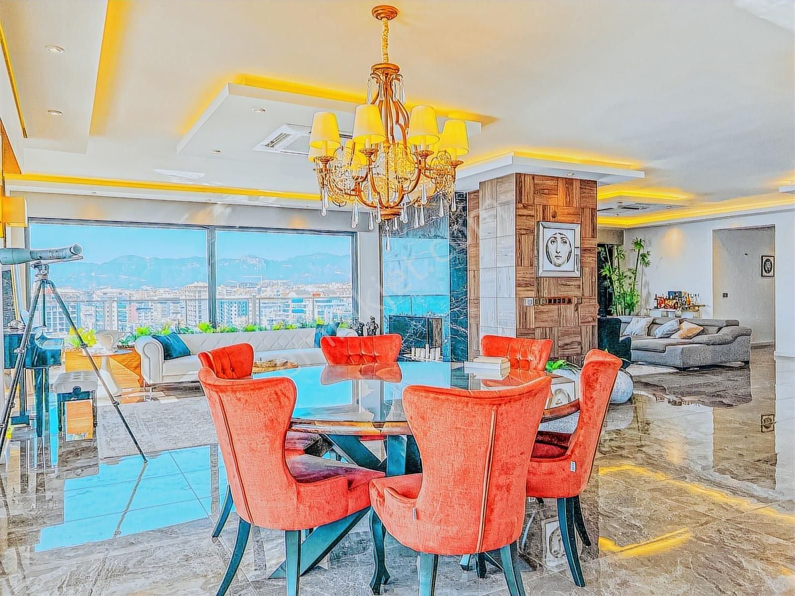 Alanya Mahmutlar 4+1 484m²full Deniz Kale Manzaralı Kral Dairesi - Görsel 8