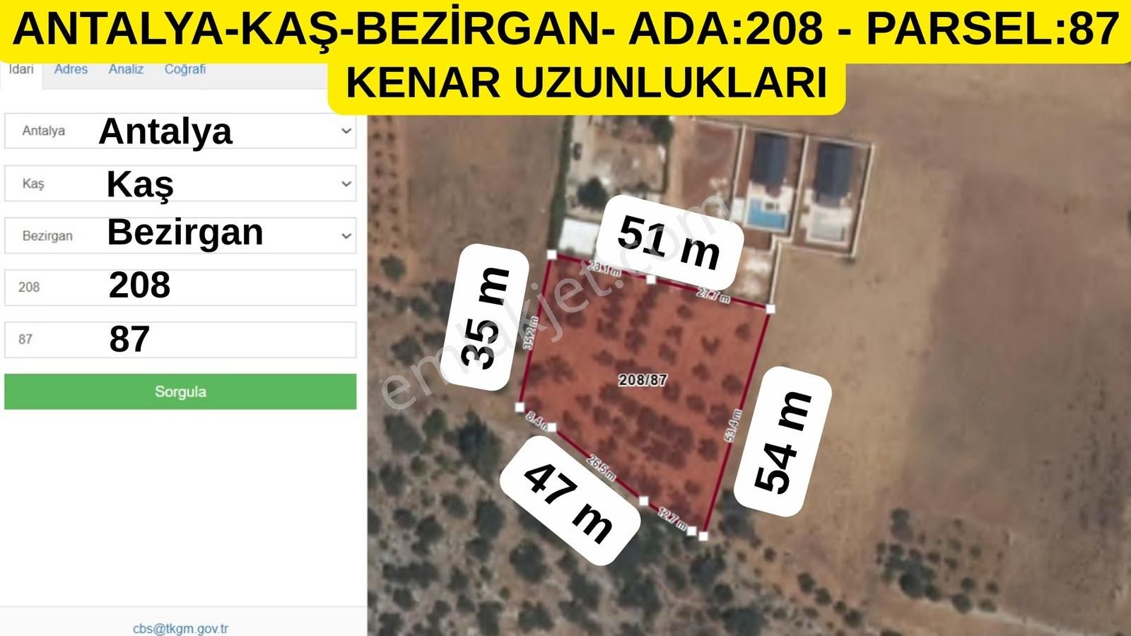Antalya-kaş-bezirgan-satılık Arazi-tektapu-denize 800m-zeytinlik - Görsel 3