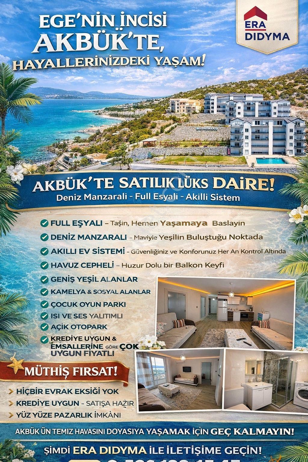 Didim Akbük Te Satılık 2+1 Daire