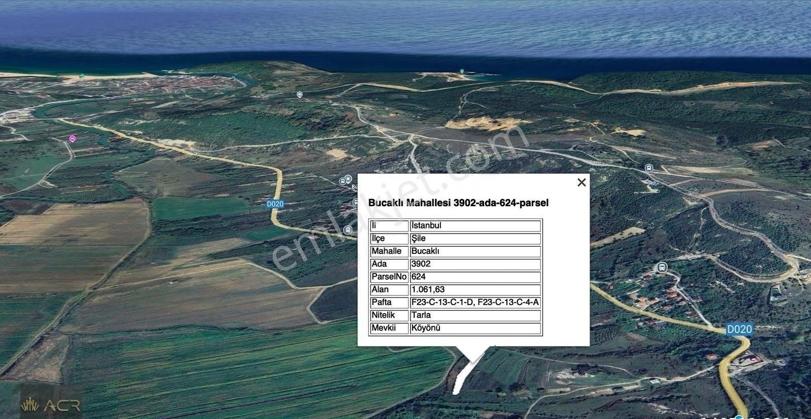 Acr Gyd'den Şile Bucaklı'da Satılık Yatırımlık 1061m2 Arsa !! - Görsel 4