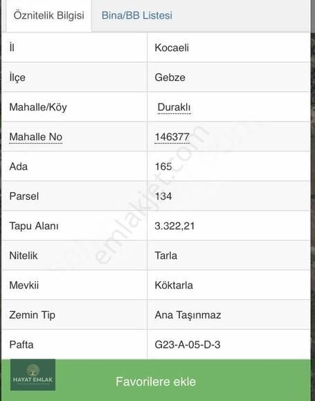 Gebze Duraklı Köyü'nde Satılık Tarla - Görsel 2