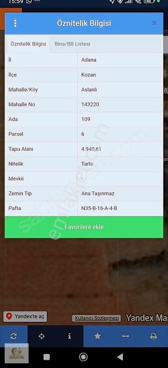 Adana Kozan Aslanlı Ahmet Ağa Mah.5 Dönüm Komple Satılık