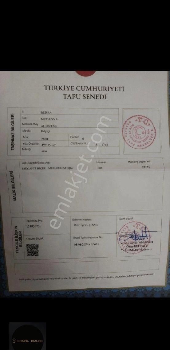 Mudanya Altıntaş’ta Bulunan İmarlı 2.5 Kat Arsamız Satılıktır - Görsel 6