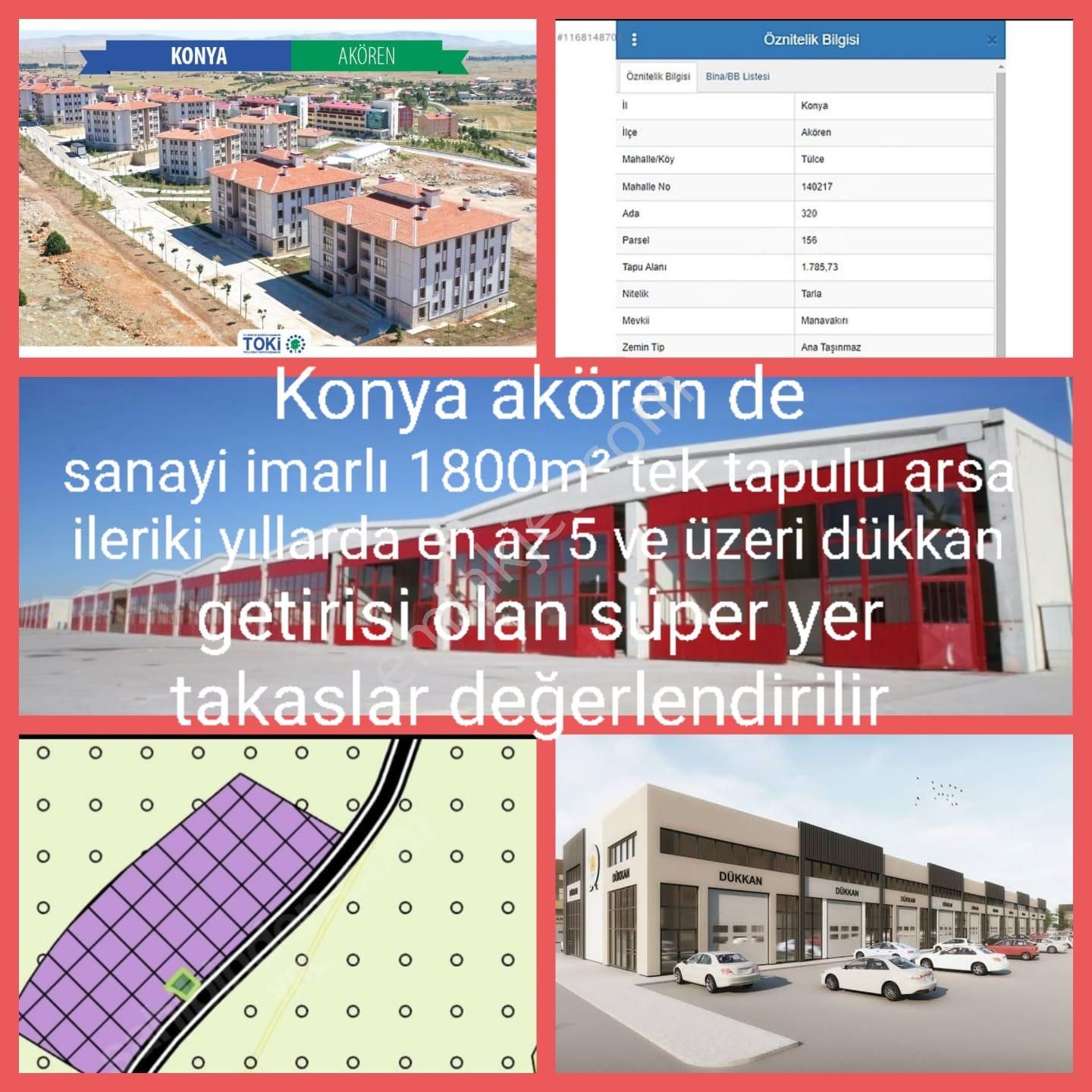 Konya Akören Tülce’de 1.785 M² Satılık Tarla | Tapulu | Uygun Fiyat - Görsel 6