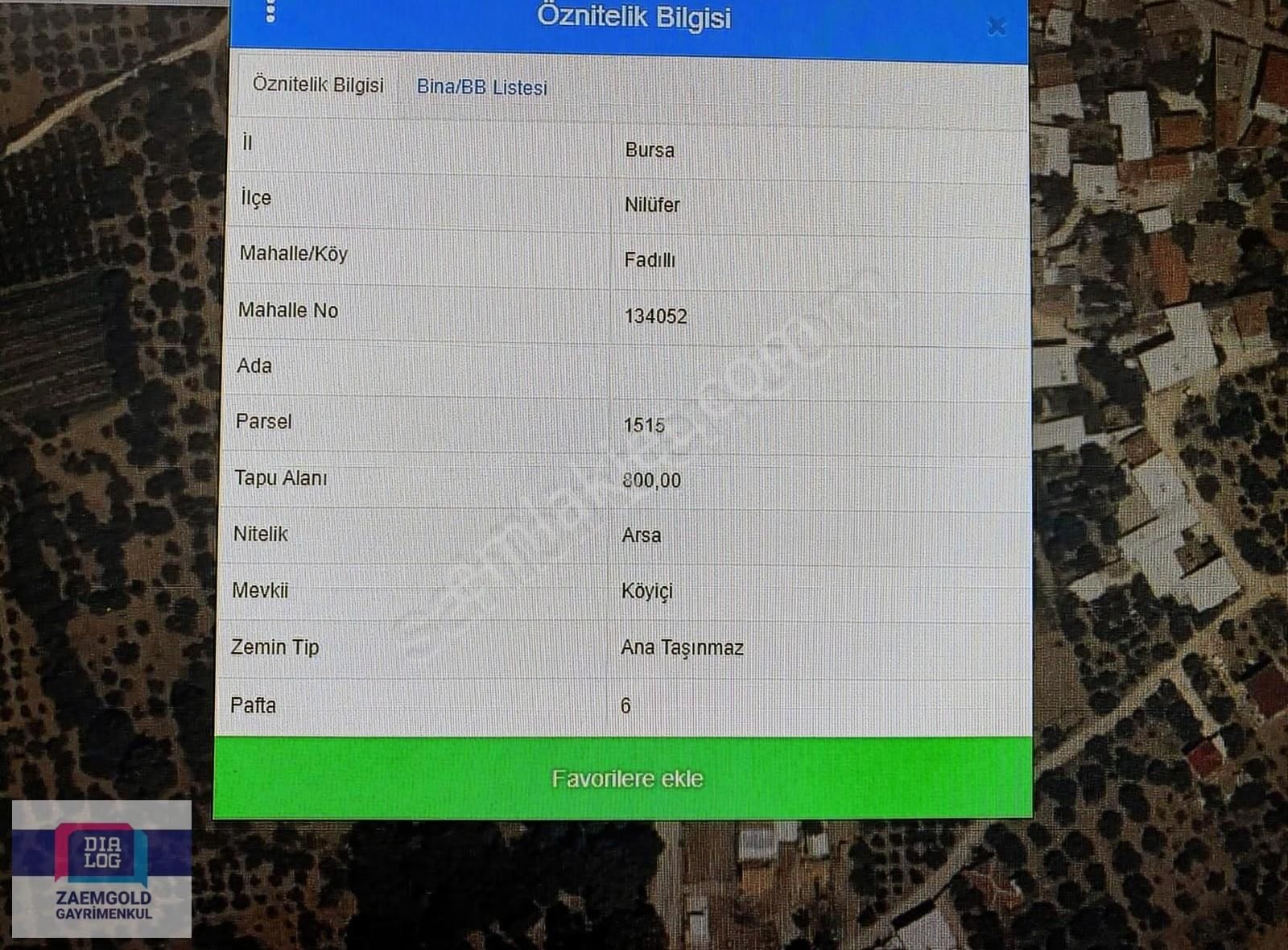 Bursa Nilüfer Fadılı'da Satılık Fırsat 800 M2 Arsa - Görsel 3