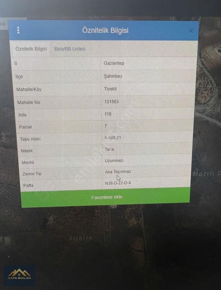 Satılık Yatırımlık Arazi Tiyekli Köyü / Şahinbey / Gaziantep - Görsel 4