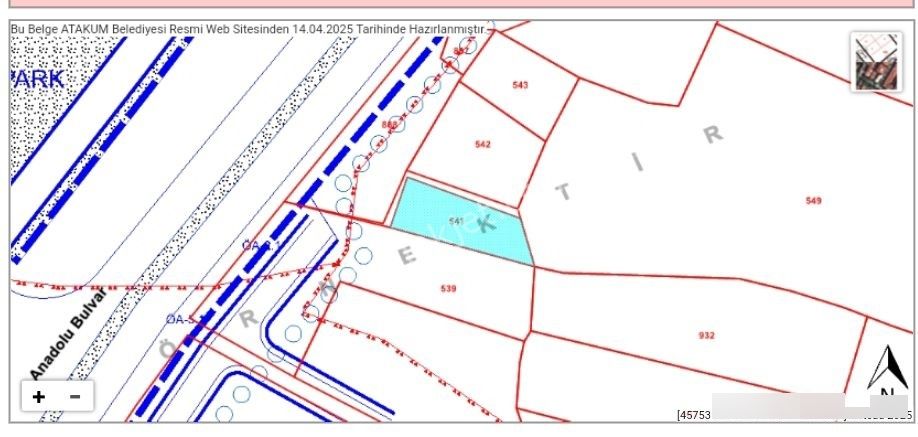 Anayola Cephe Ankara Bulvarında Yola 45metre Cepheli 11110m2