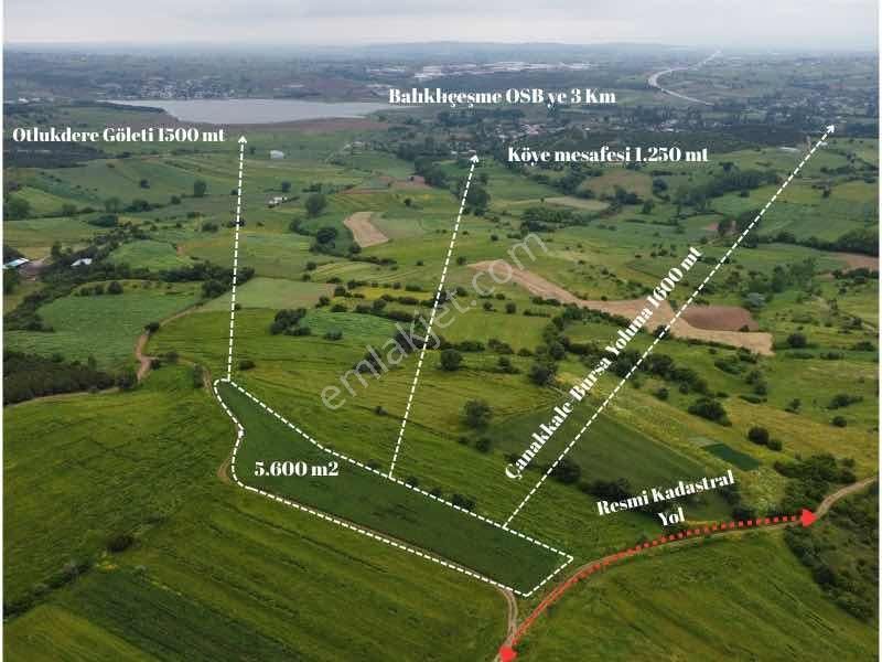 Biga Çelikgüründe Satılık Tek Tapu 5.600m2 Tarla - Görsel 6