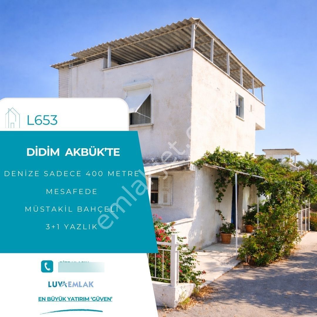 Didim Akbük'te Denize Sadece 400 Metre Mesafede Müstakil Bahçeli 3+1 Yazlık