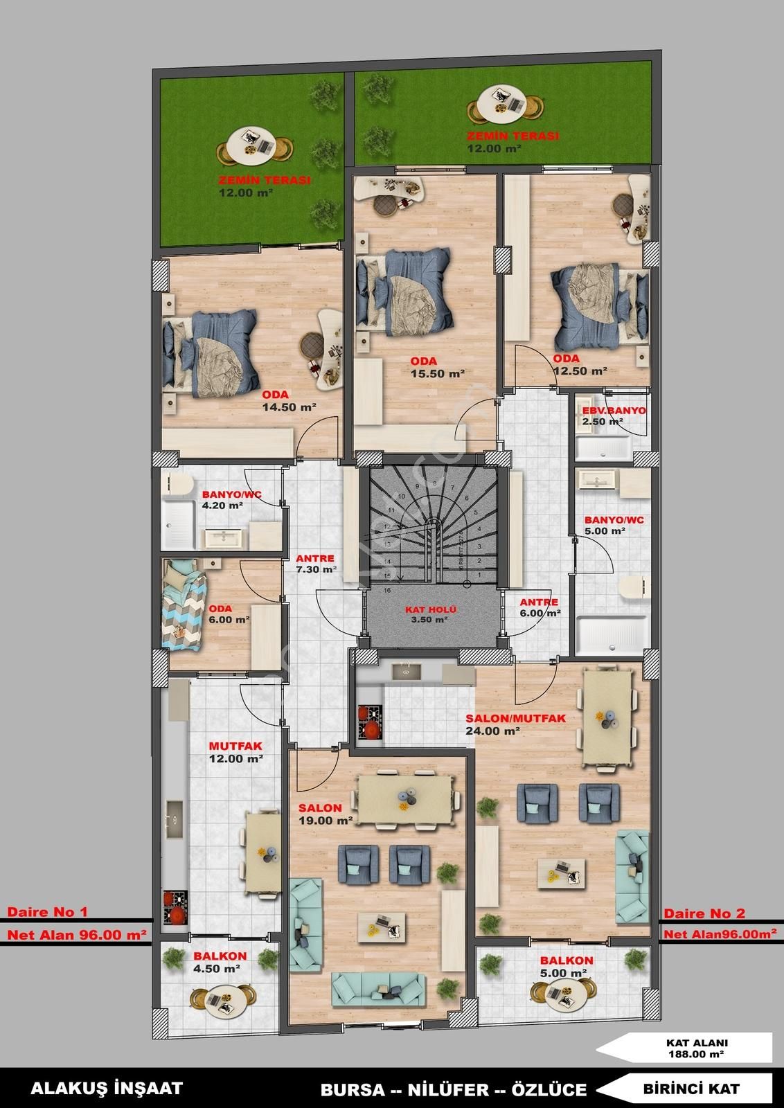 Özlüce 2+1 Kapalı Otoparklı Parka-yeşil Alana Cephe Sıfır Daire - Görsel 26