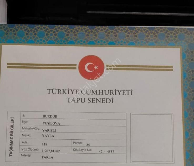 Burdur Yeşilova Yarışlı