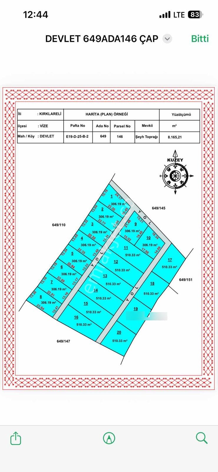 Kırklareli Vize Devlette 2 Adet 306 Metre Kare Hisse - Görsel 2