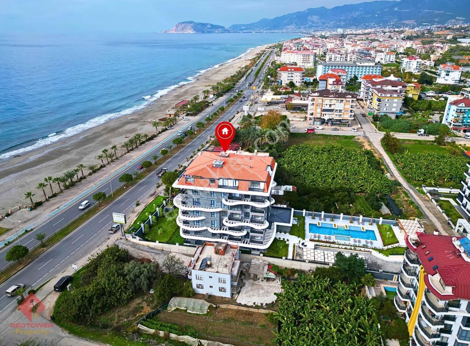 Alanya Kestel'de Denize Sıfır Komplekste Kiralık 1+1 Daire