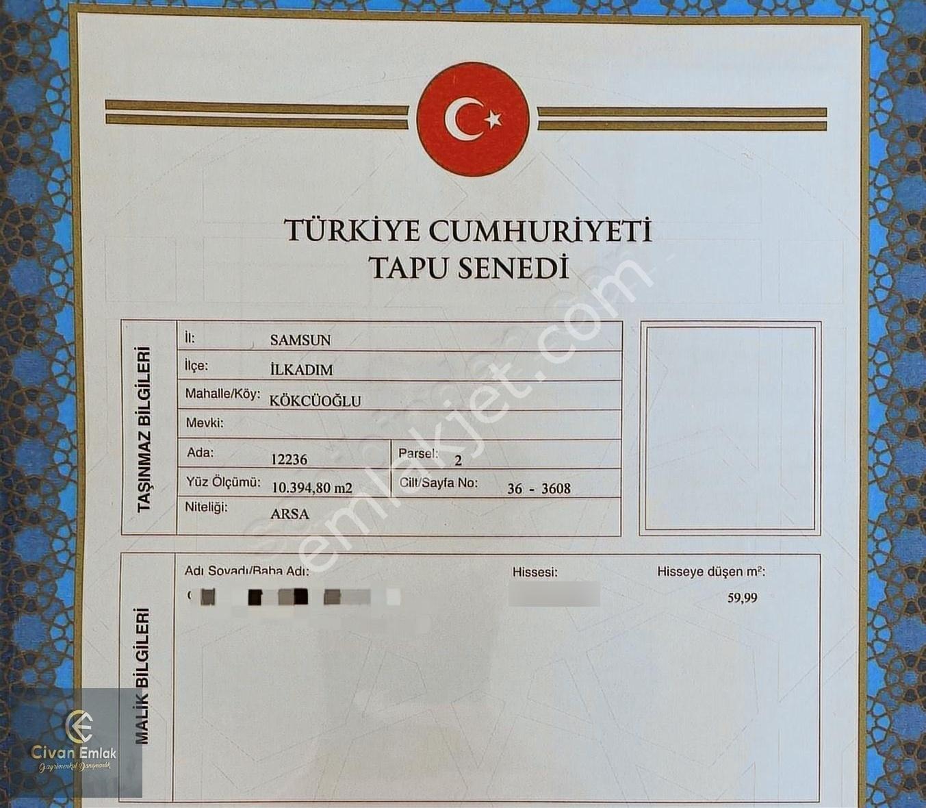 Civan'dan Kökçüoğlu Mh.de 10.000 M² İçinde 4 Emsalli 60 M² Hisse - Görsel 3