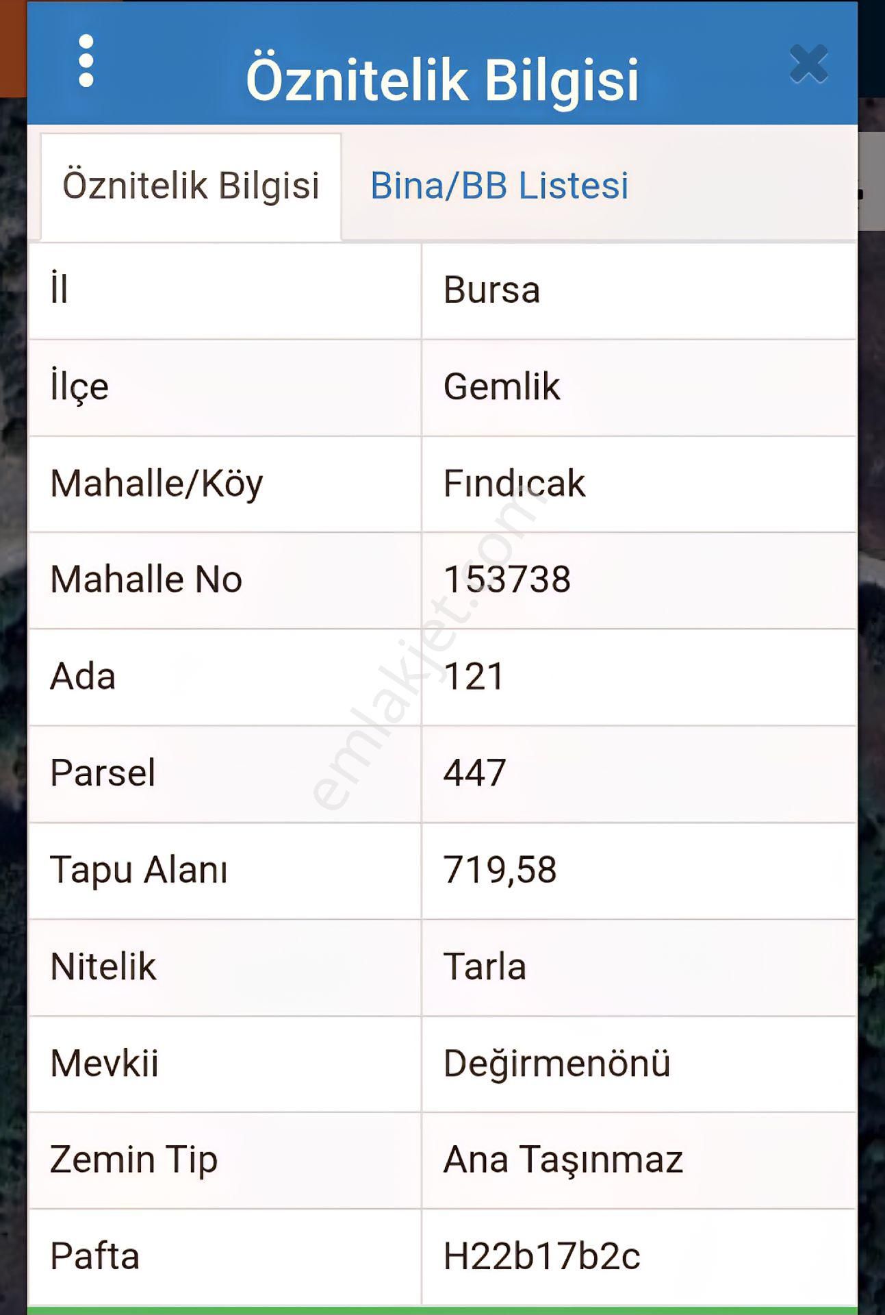 Bursa Gemlik Fındıcak Satılık 719 M2 Tarla. - Görsel 4