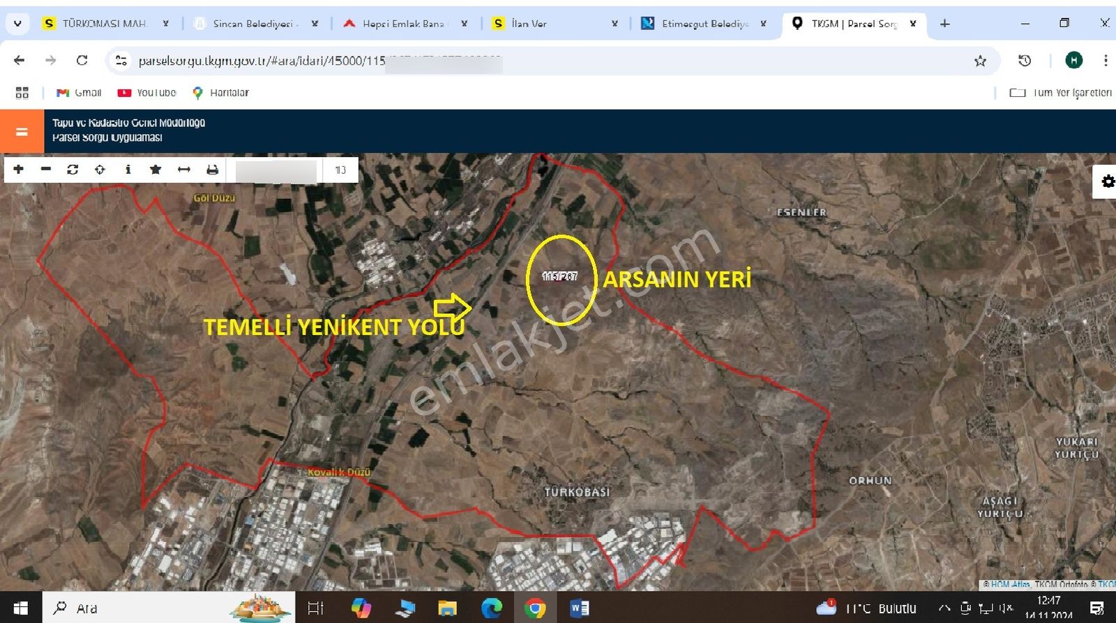 Türkonası Mah. De Yatırıma Uygun 2120 M2 Satılık Tarla Hissesi - Görsel 2