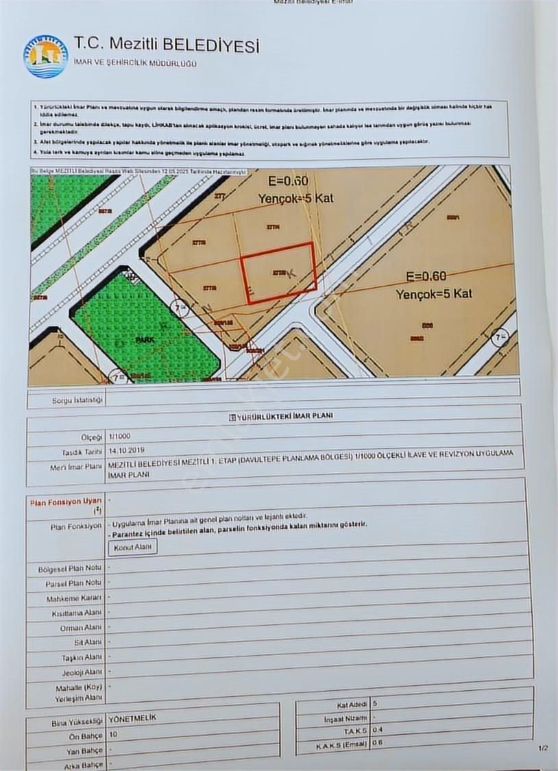 Hcl'den Davultepe Mahallesi 939 Metre Villa İmarlı Satılık Arsa - Görsel 3