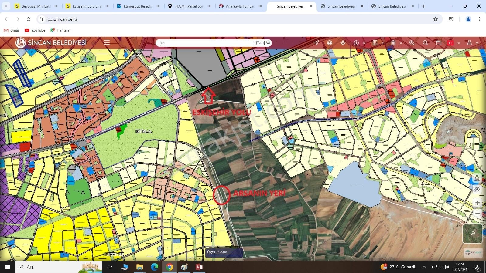 Temelli Beyobasın Da Eskişehir Yolu Yakını Tek Tapu Kupon Arsa