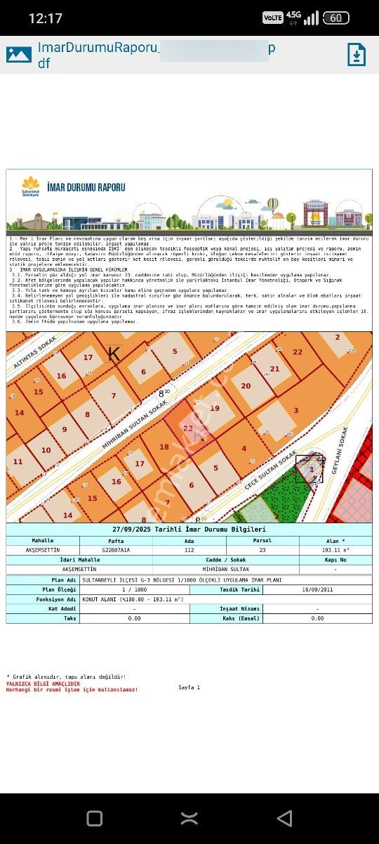 Akşemsettin Mah De 190m2 Müstakil Parsel Konut İmarlı Arsa - Görsel 9
